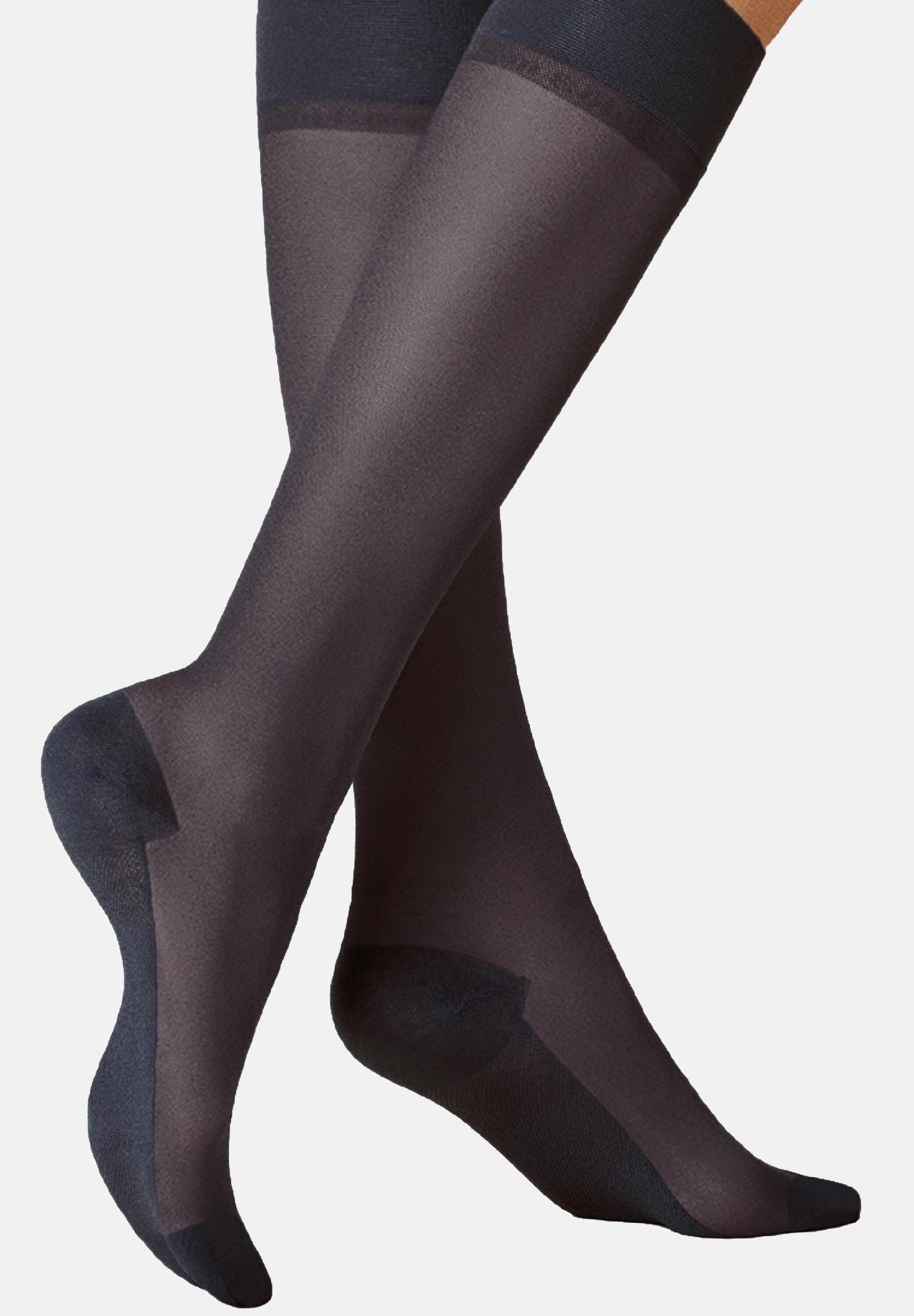 KUNERT Feinkniestrümpfe Cotton Sole 20 (1-Paar) Transparente Kniestrümpfe mit atmungsaktiver Baumwoll-Sohle