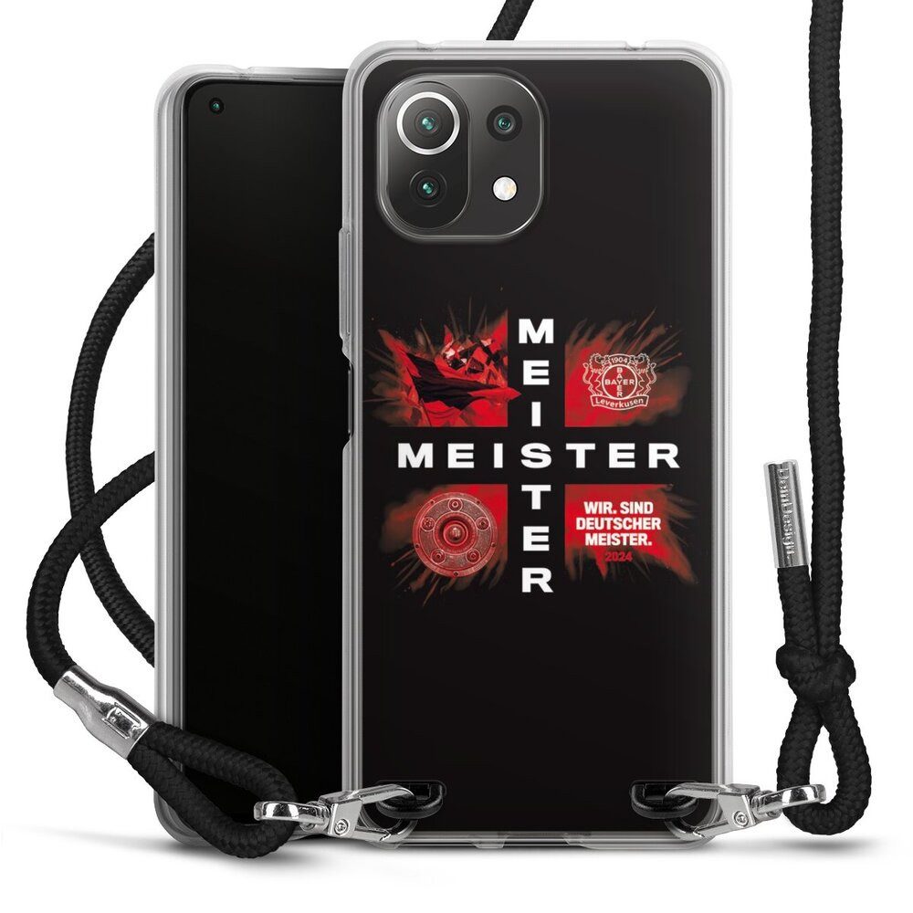DeinDesign Handyhülle Bayer 04 Leverkusen Meister Offizielles Lizenzprodukt, Xiaomi Mi 11 Lite 5G NE Handykette Hülle mit Band Case zum Umhängen