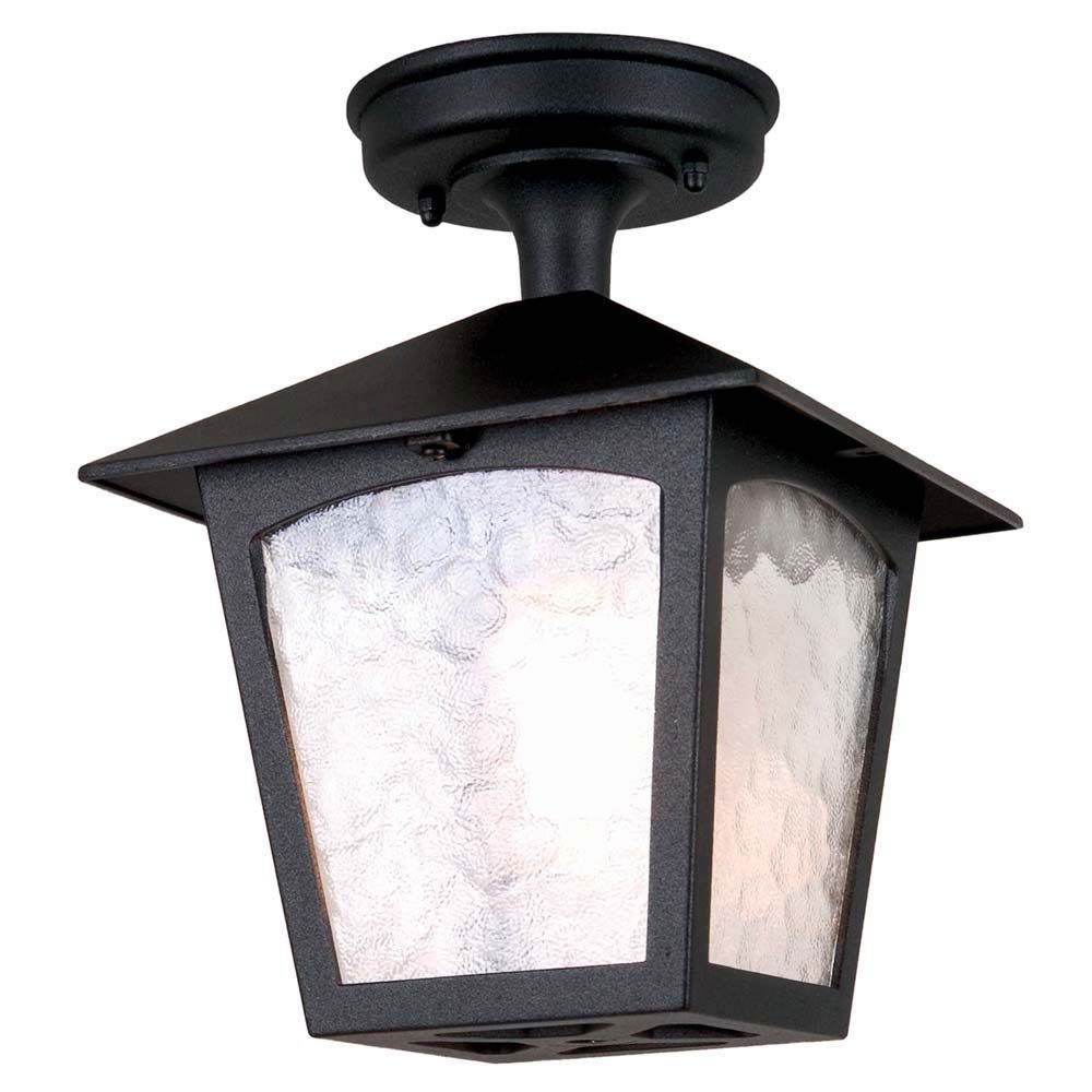Elstead LIGHTING Außen-Deckenleuchte, Leuchtmittel nicht inklusive, Außenleuchte Deckenleuchte Alu-Druckguss Glas D 18,5 cm Laterne