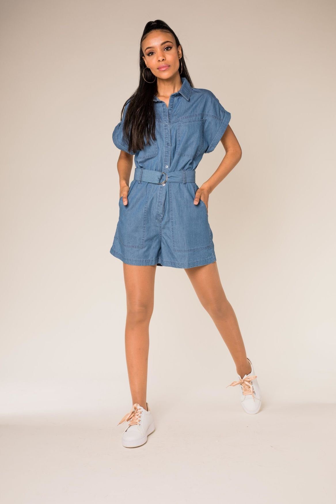 Nina Carter Jumpsuit »3572« (normal, 1-tlg., unifarben) Damen Sommer Jeans  Design Jumpsuit Combi Overall Playsuit online kaufen | OTTO