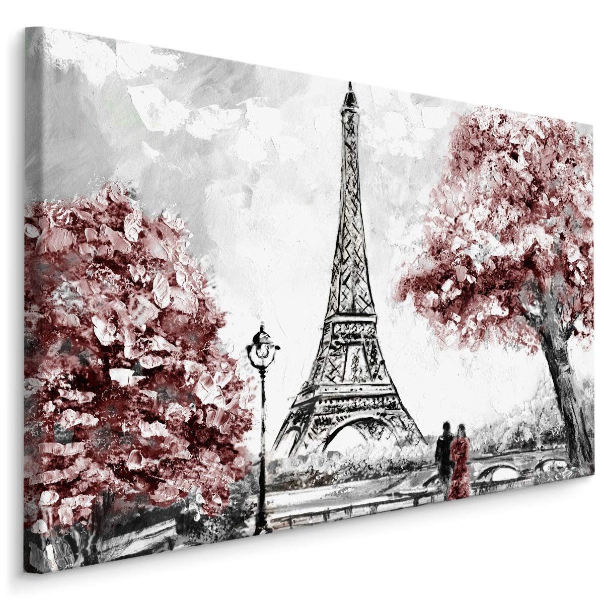 Muralo Leinwandbild Architektur – Leinwandbild Wandbild Kunstdruck Wohnzimmer, Gebäude (1 St), Paris – Stadt – Frankreich, 30 x 20 cm, aufhängefertig