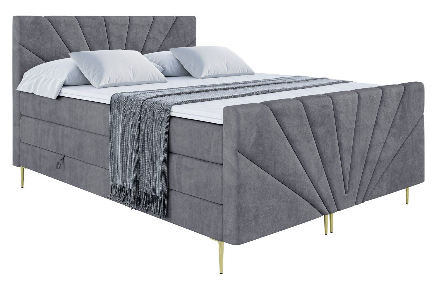 ALTDECOR Boxspringbett MILTIO-F-Z KING (Multipocket-Matratze H4, günstig online kaufen