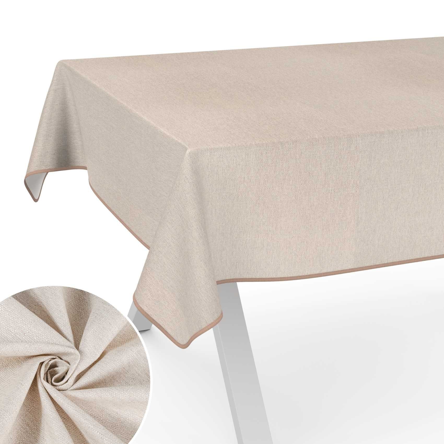 ANRO Tischdecke aus Stoff UNI Farben wasserabweisend Tischtuch Tischwäsche günstig online kaufen