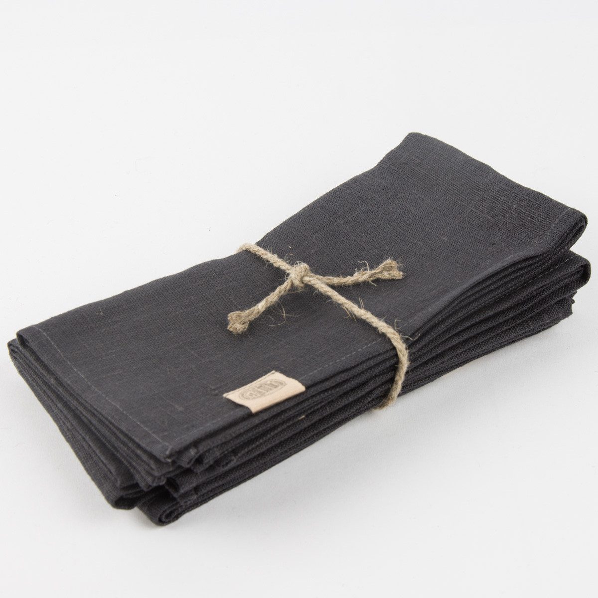 KARDELEN Stoffserviette Leinenservietten Stoffservietten "Erik" 4Stück 44x44cm schiefer, allergikergeeignet,atmungsaktiv,pflegeleicht
