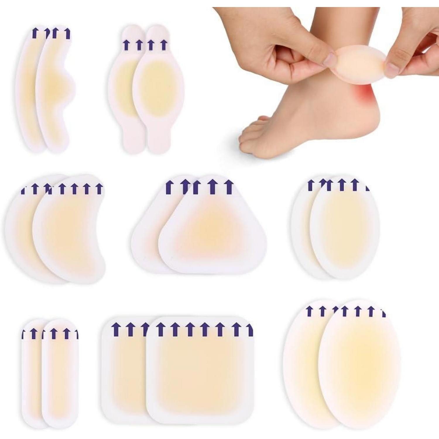 LuxusKollektion Blasenpflaster Blasenpflaster Hydrokolloid Wasserdicht Ferse Vorfuß Zehen 16pcs-b