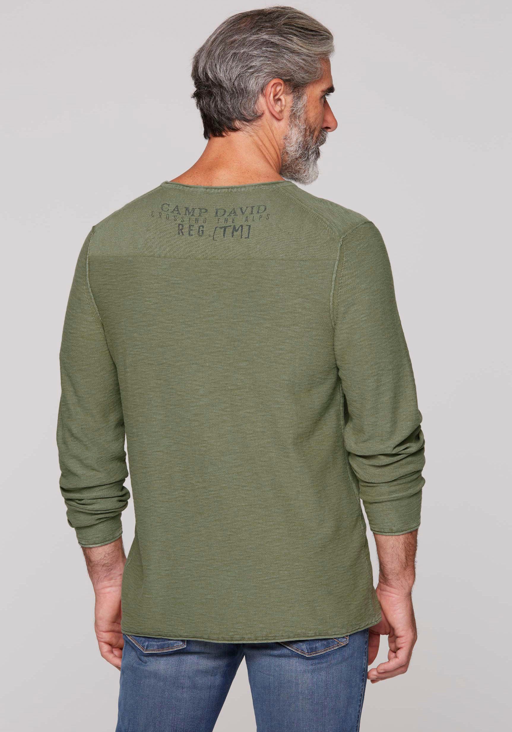 CAMP DAVID Rundhalspullover mit Brusttasche günstig online kaufen