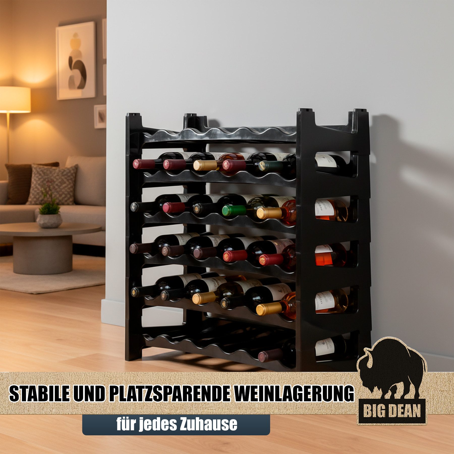 BigDean Flaschenregal Flaschenregal stapelbar für 36 Flaschen Weinregal, Se günstig online kaufen