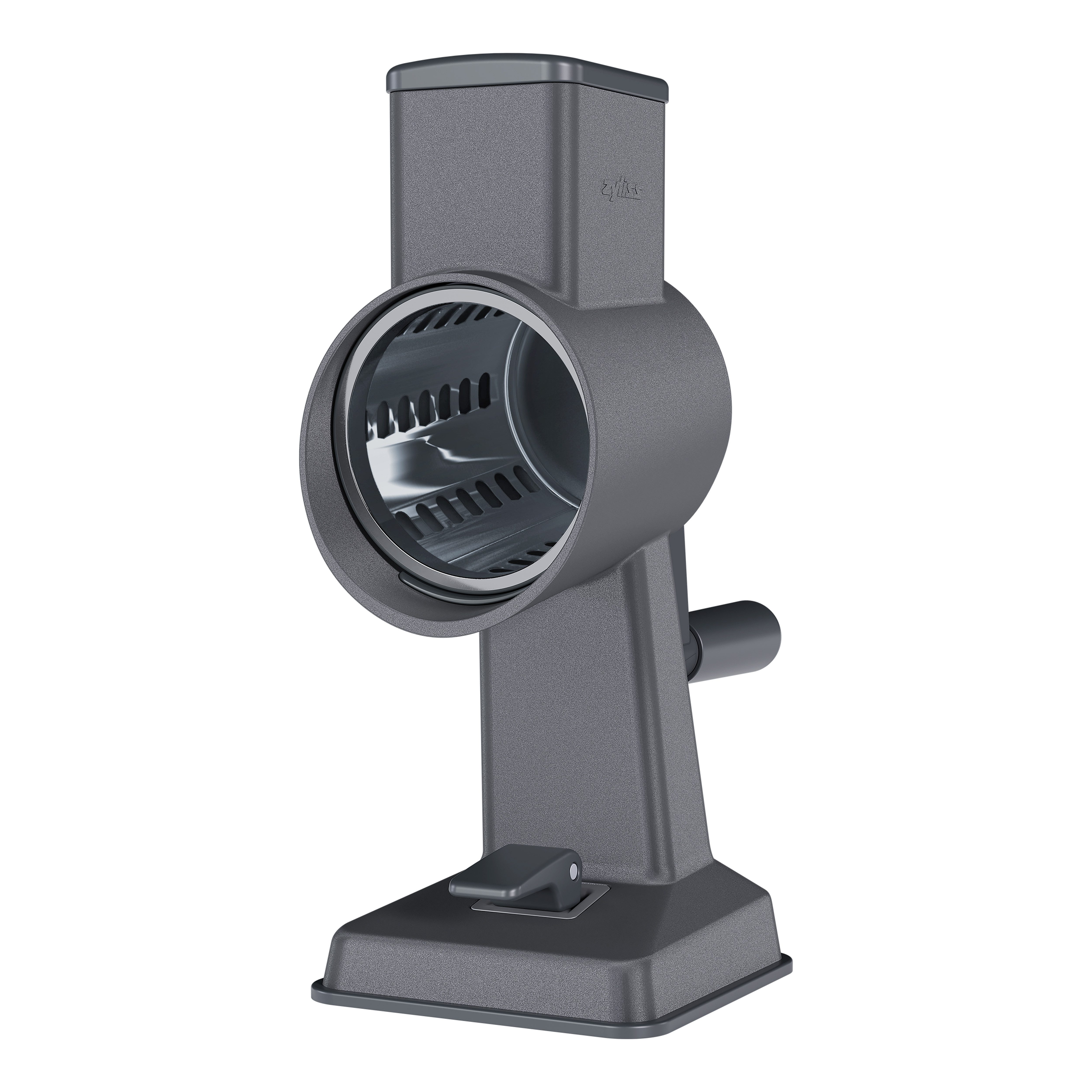 zyliss Trommelreibe Gourmet, Aluminium, für ein komfortables Reiben, Schneiden, Hacken