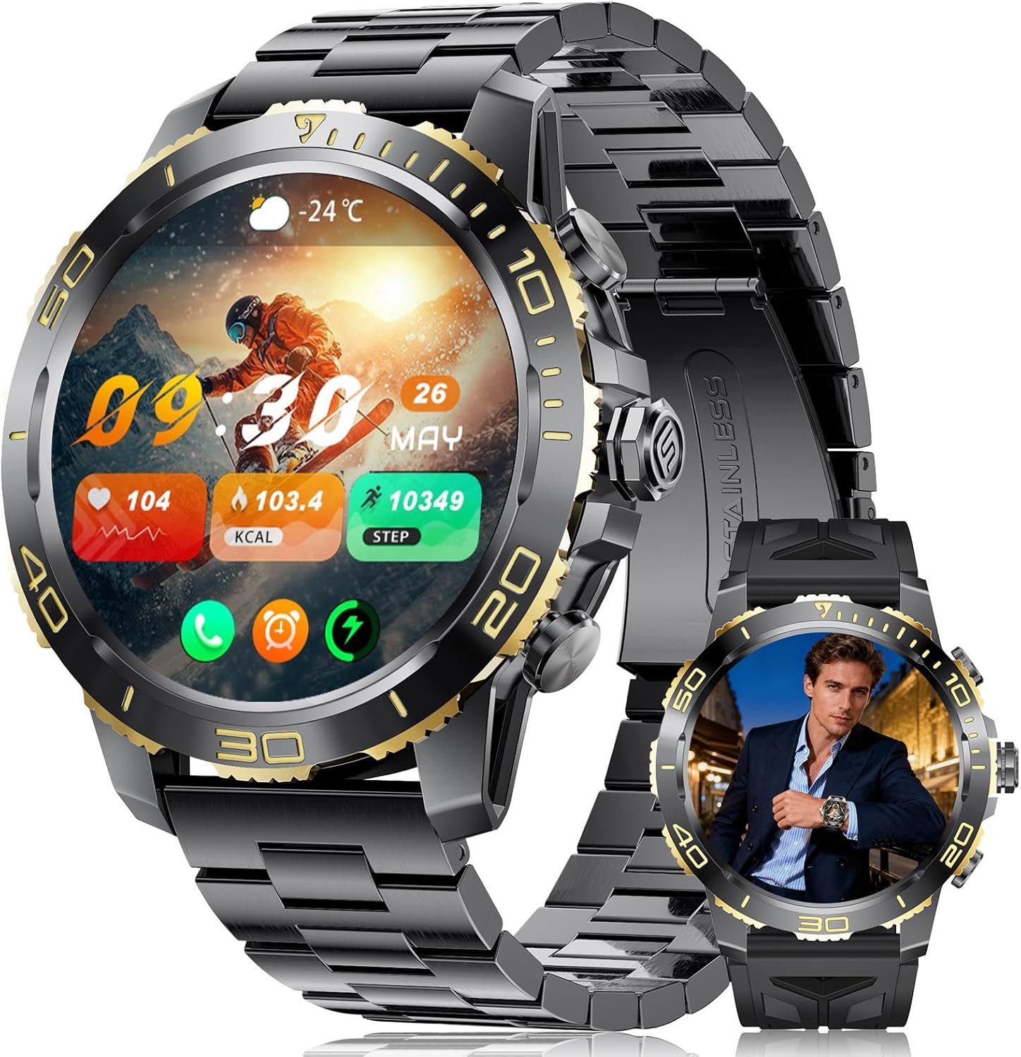 DREMAC EF21-DV Smartwatch (3,6 cm, Andriod ios), Hochwertige Smartwatch mit vielseitigem