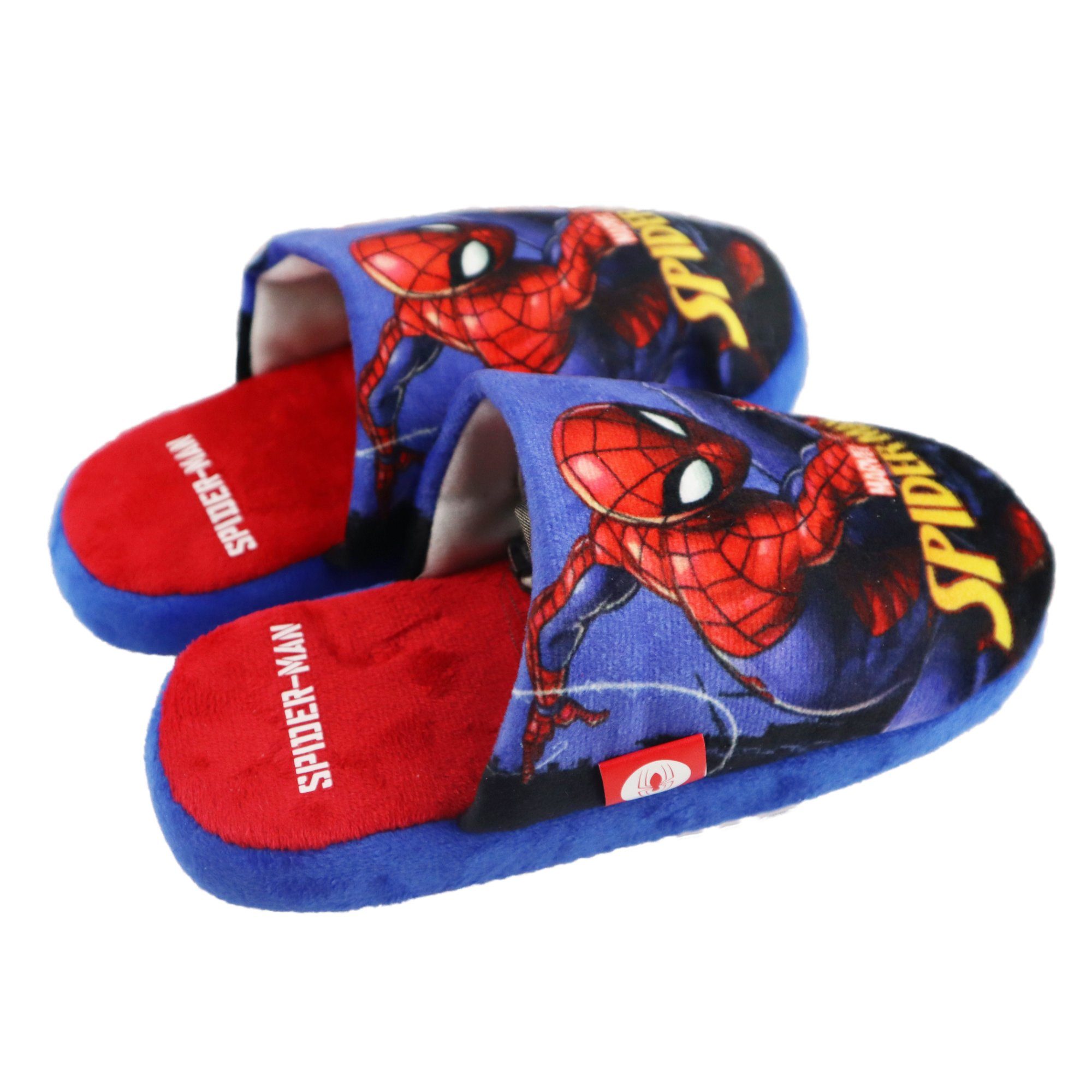 MARVEL Spiderman Kinder Jungen Slipper bis Gr. Hausschuhe 35 Schlüpfschuhe 28 Pantoffel