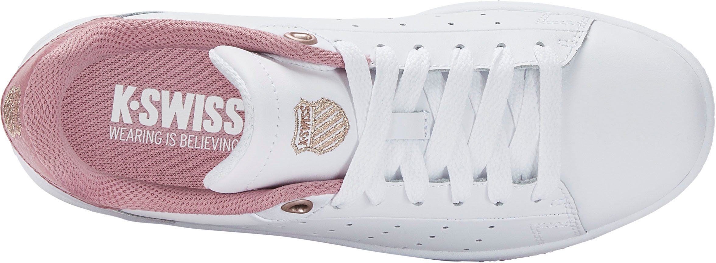 Classic Platform K-Swiss PF weiß-rosa Sneaker