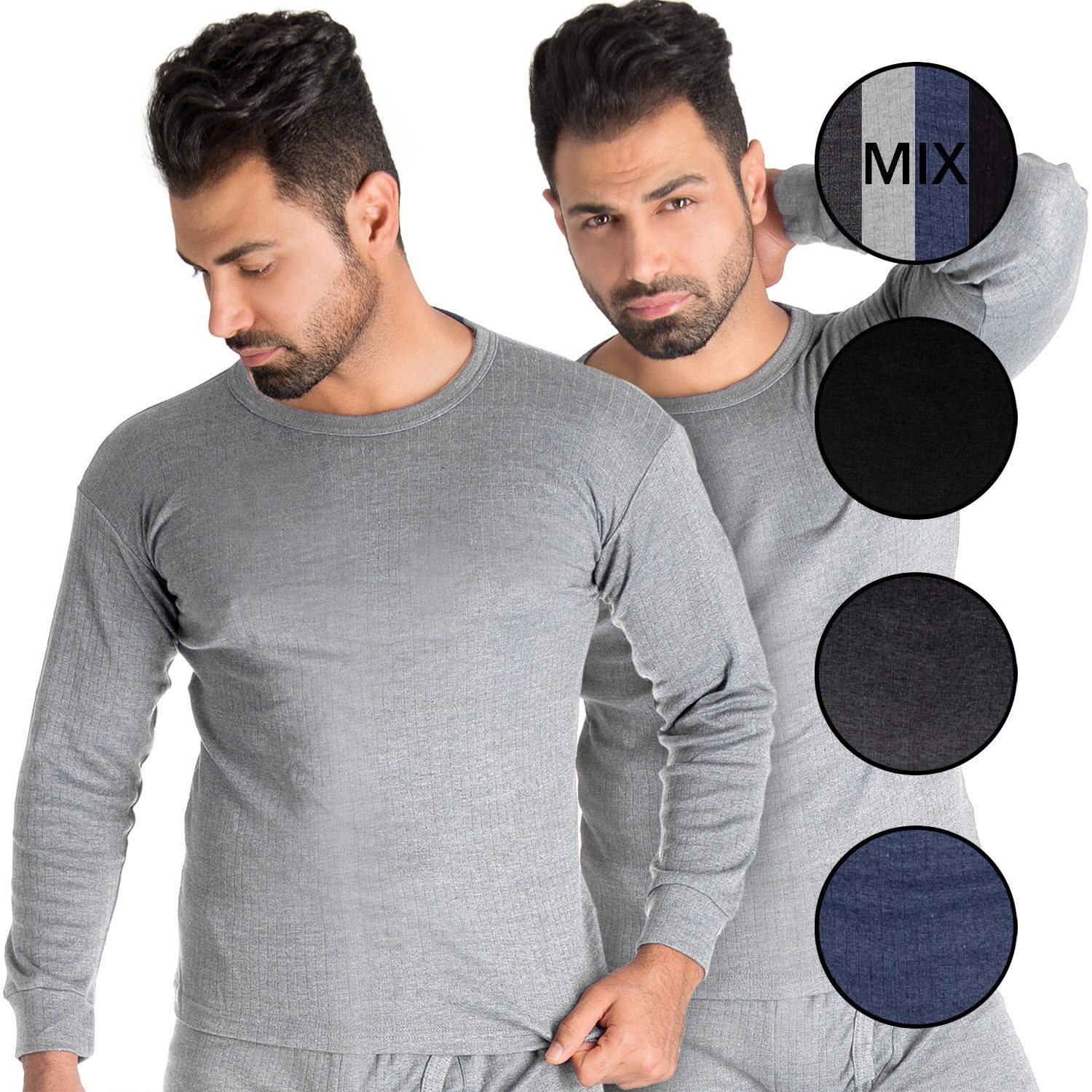 Black Snake Thermounterhemd cushy (Set, 2-St) 2er-Pack Unterhemden mit Innenfleece Grau | Thermounterhemden
