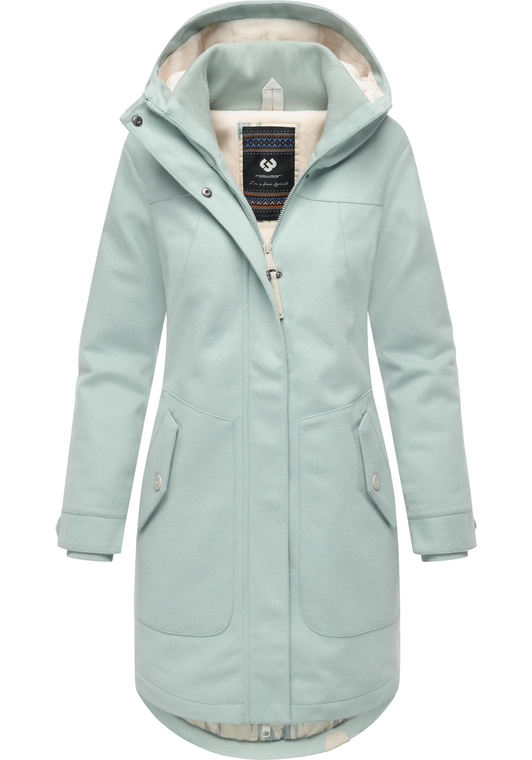 Ragwear Wintermantel Jannisa Coat Klassischer Damen Kurzmantel mit Kapuze