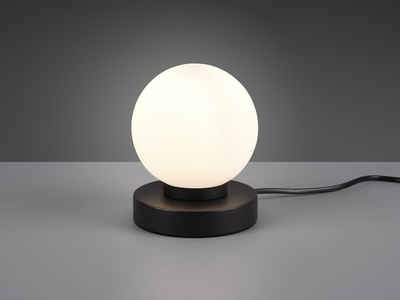 meineWunschleuchte LED Nachttischlampe, kleine Kugel Tisch-Lampe Glas-Lampenschirm für Fensterbank - per Touch dimmbar