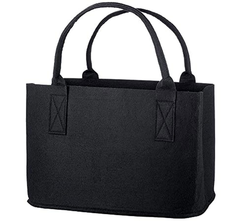 GILDE Einkaufsshopper Gilde Handwerk Filztasche schwarz bestickt Schneeflocke