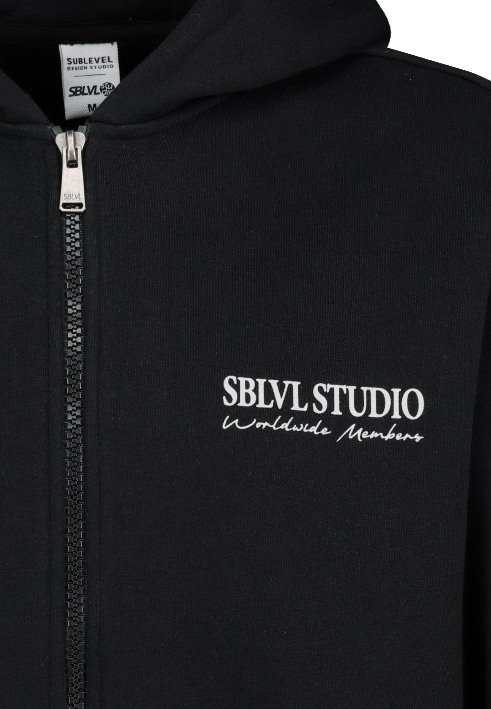 SUBLEVEL Kapuzensweatjacke Herren Sweatjacke mit Backprint Oversized Fit, unterschiedliche Prints