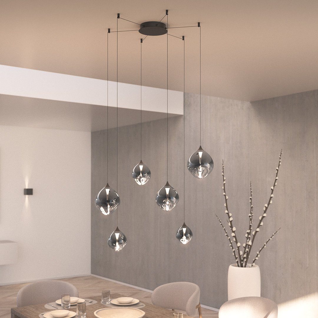 Neona LED Deckenleuchte SOMOS, Dimmbar per Wandschlater in 3 Stufen, LED fest integriert, Warmweiß