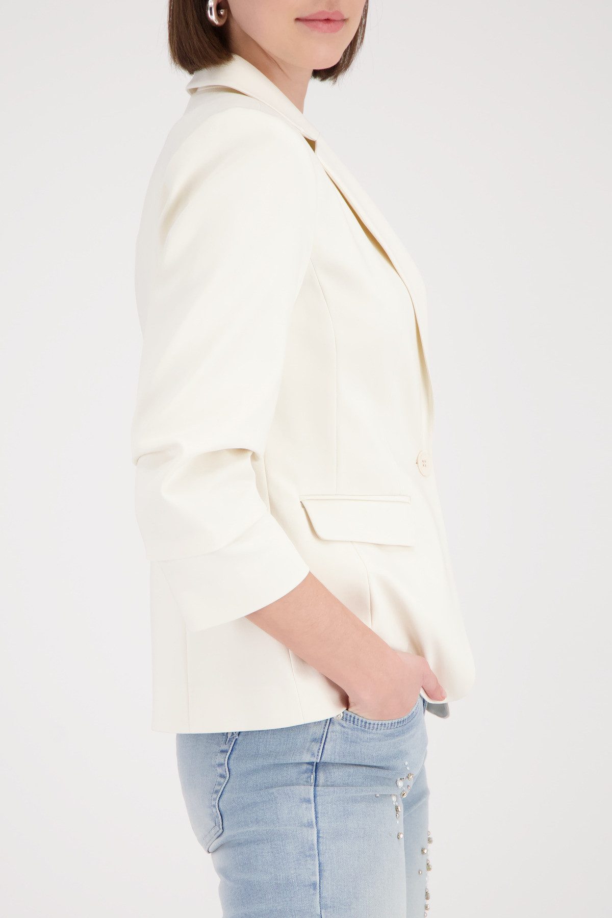 Monari Blouson Jacke Blazer Kräuselärmel Regular fit mit Raffungen an den Ärmeln