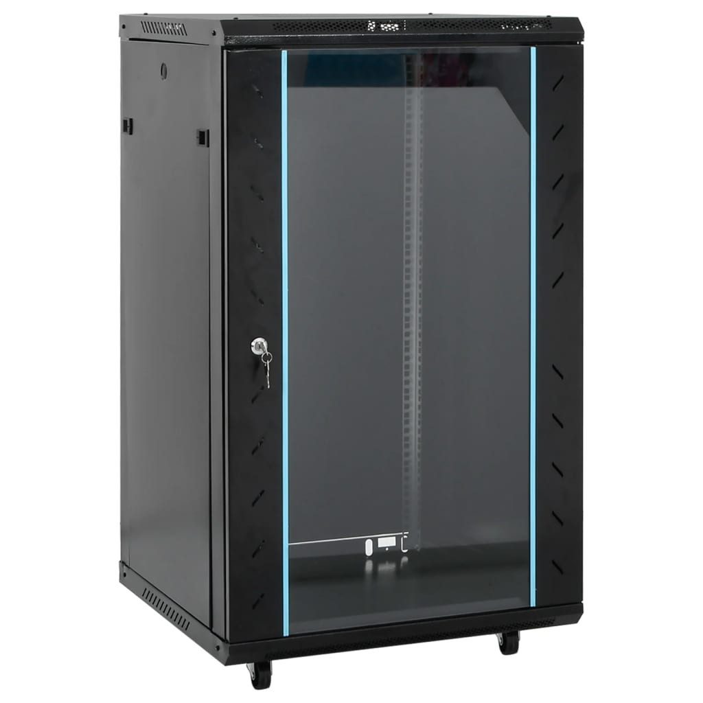 vidaXL Netzwerkschrank 18U Netzwerkschrank 19" IP20 Schwarz 60x60x100 cm