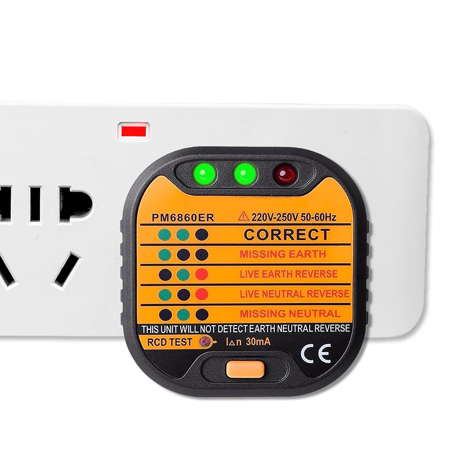 FELIXLEO Spannungsprüfer Nachar Steckdosen-Tester, 220-250 V LCD Stromkreis-Detektor RCD GFCI, (1 St)