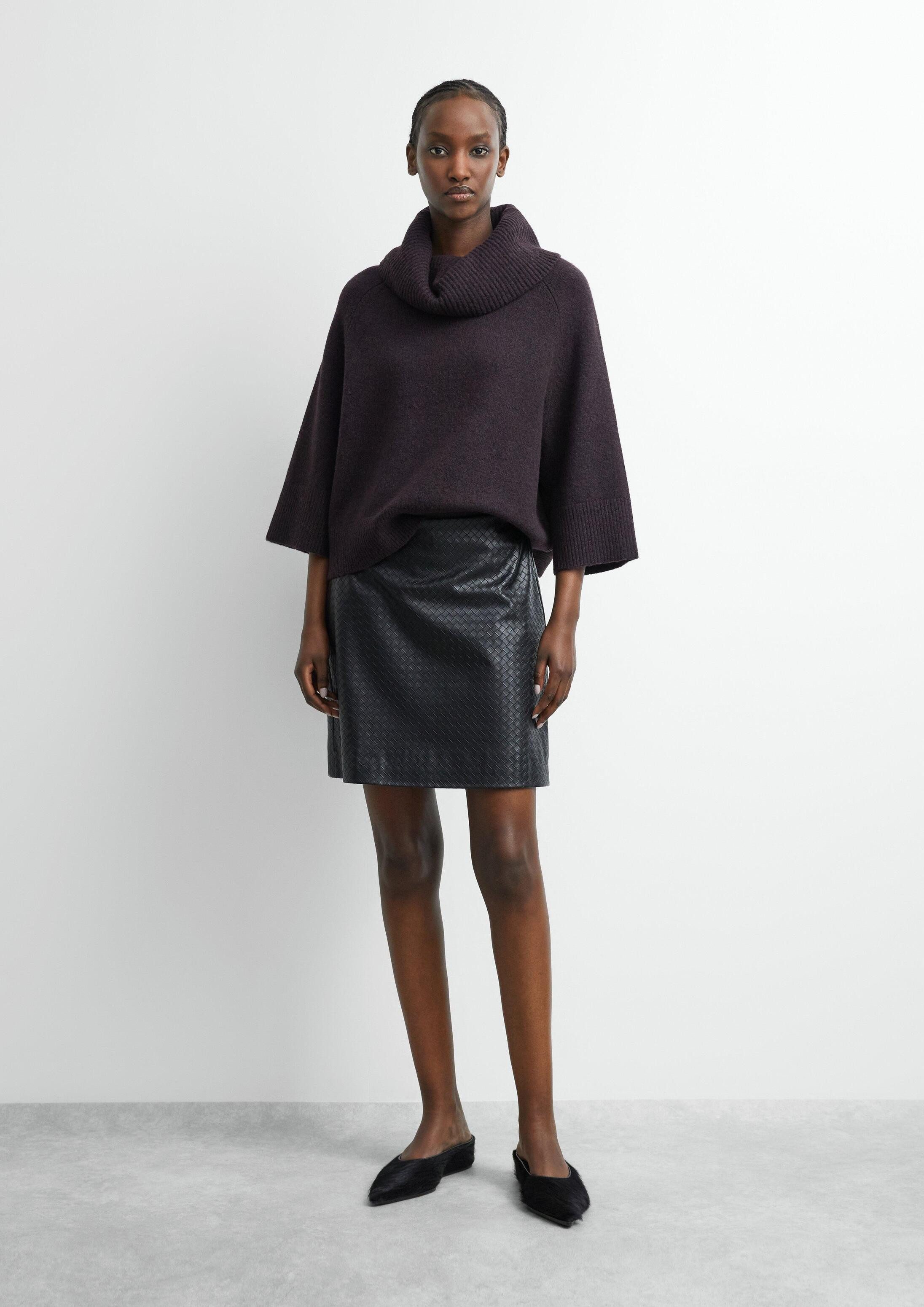 comma Minirock Rock Kurzer Fake Leather Rock