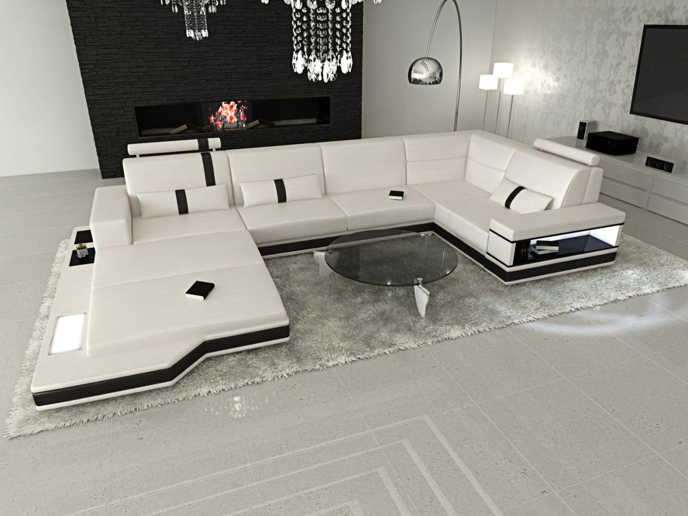 Sofa Dreams Wohnlandschaft Ledersofa Ledercouch Messana günstig online kaufen