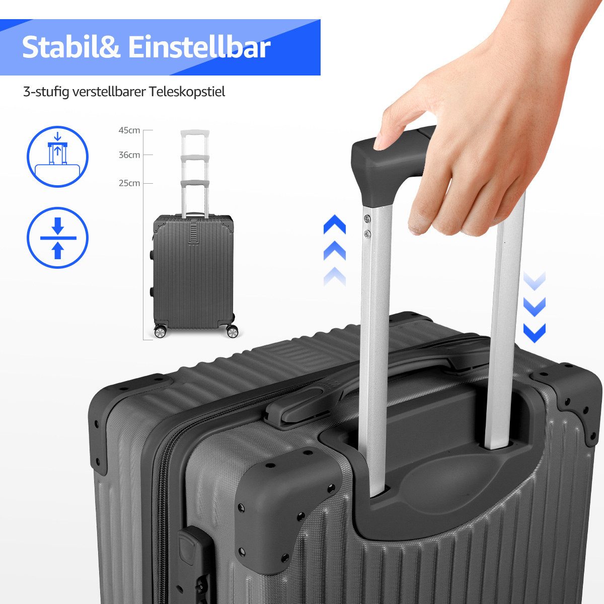NULSTA Kofferset Handgepäck Koffer M-L-XL 20/24/28in, günstig online kaufen