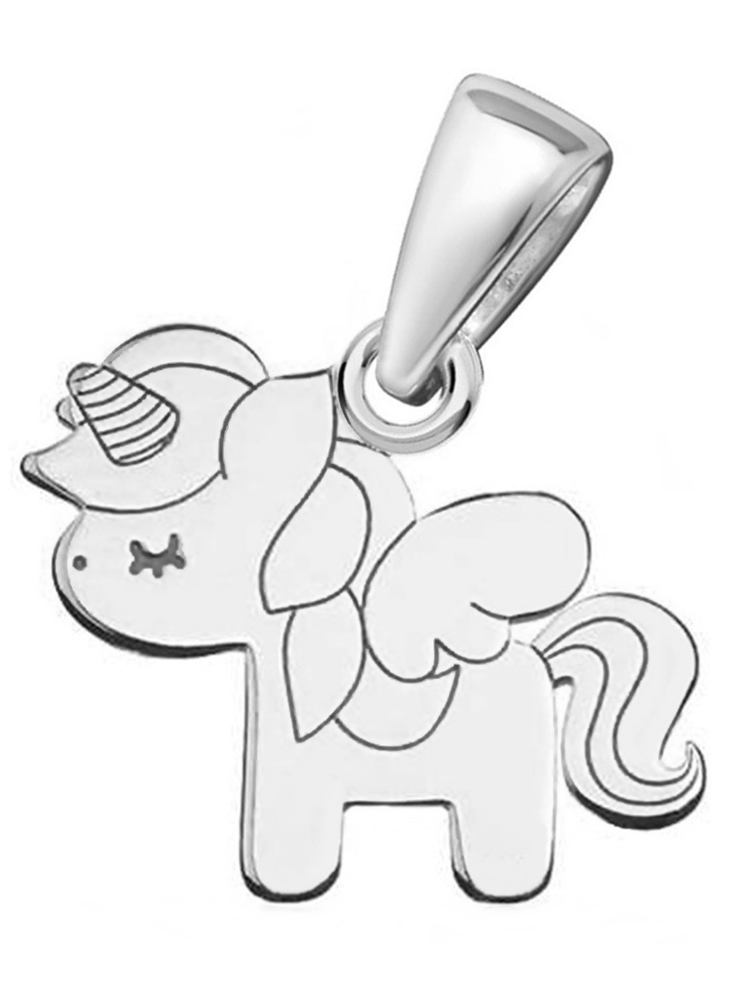 Goldene Hufeisen Kettenanhänger Kinder Einhorn Anhänger für Kette 925 Sterling Silber Kettenanhänger (1 Stück, inkl. Etui)