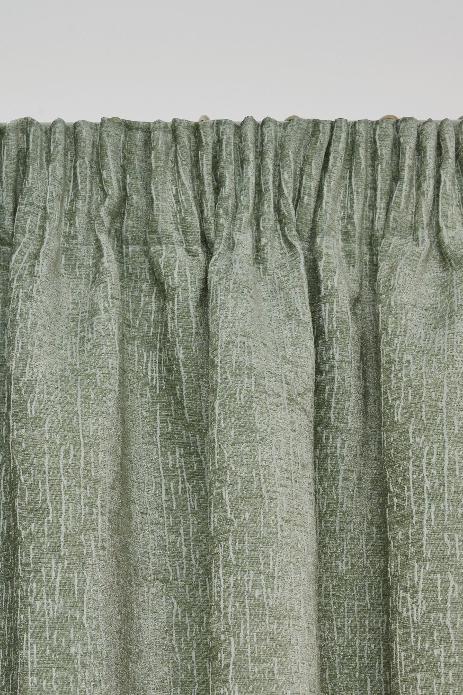 Green Chenille-Vorhänge Sage gefüttert, -Bleistiftfalte St) Vorhang (2 Next,
