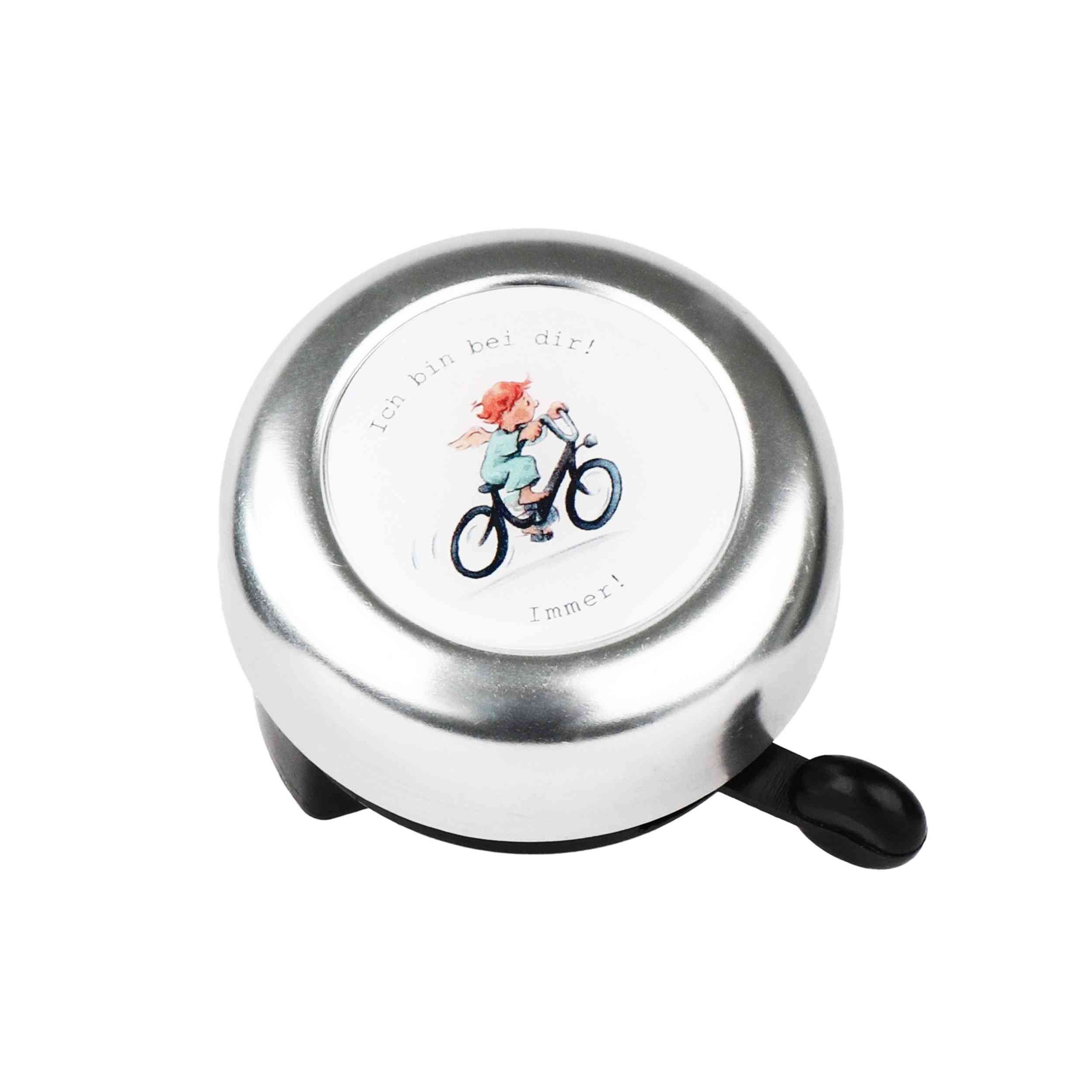 Fahrradklingel Fahrradklingel für Kinder - 5,5 cm Fahrradglocke Silber mit Schutzenge