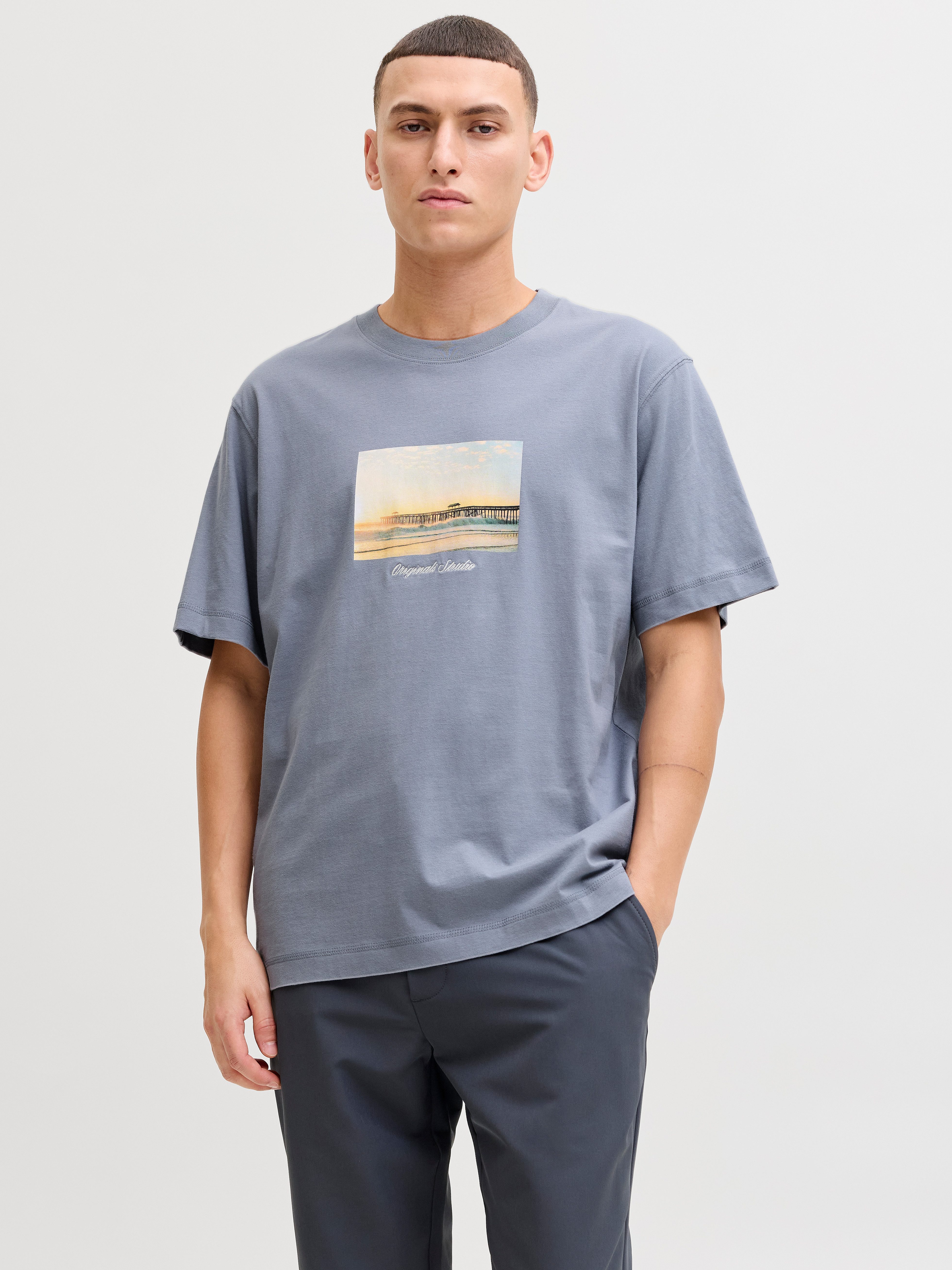 Jack & Jones T-Shirt JORNORREBRO PHOTO TEE SS CREW NECK Baumwolle, relaxed fit