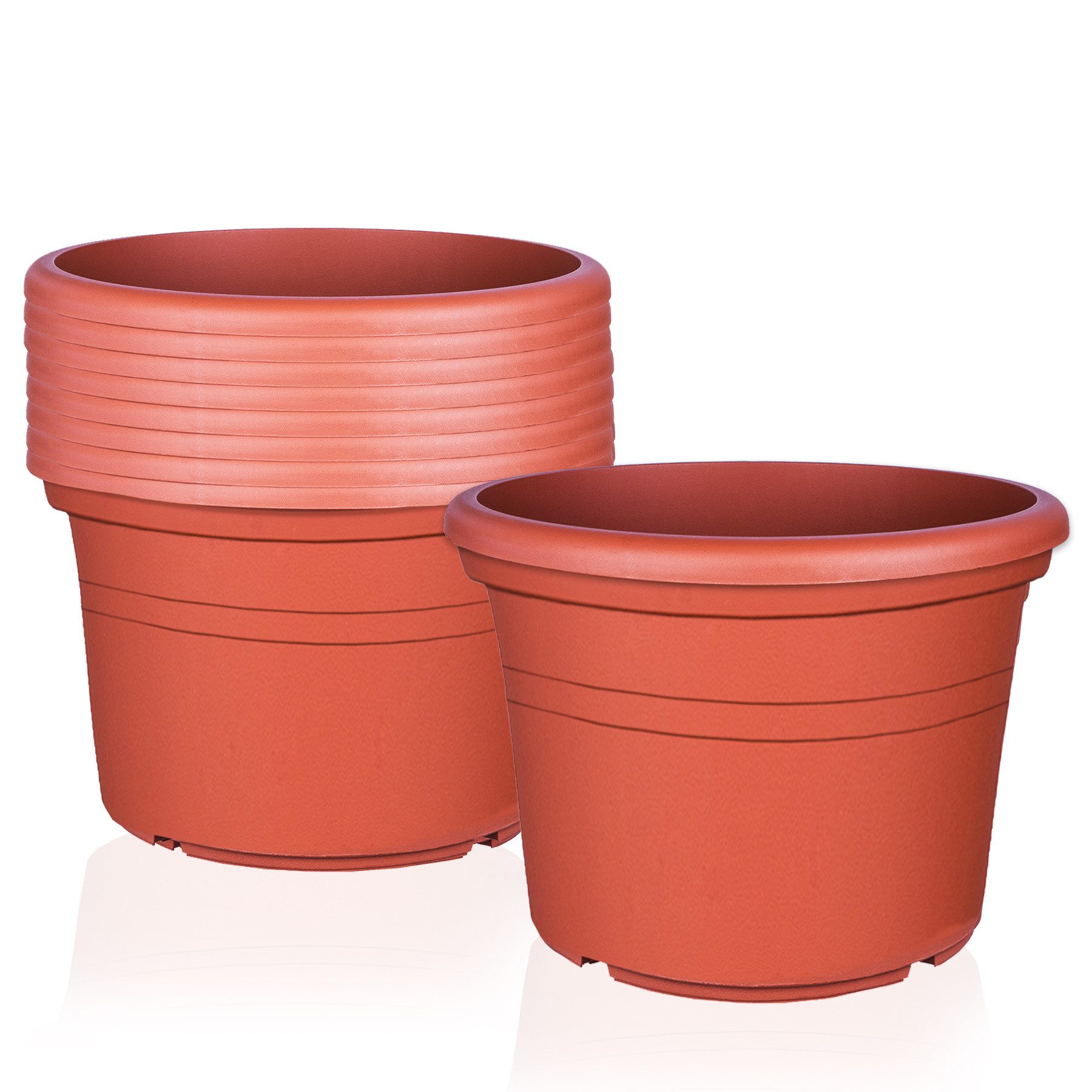 BigDean Blumentopf Pflanzkübel aus Kunststoff rund (Set, 9 St., Blumentöpfe), Blumentöpfe, Wetterfest, Hochwertig, Blumenkübel, Pflanztöpfe