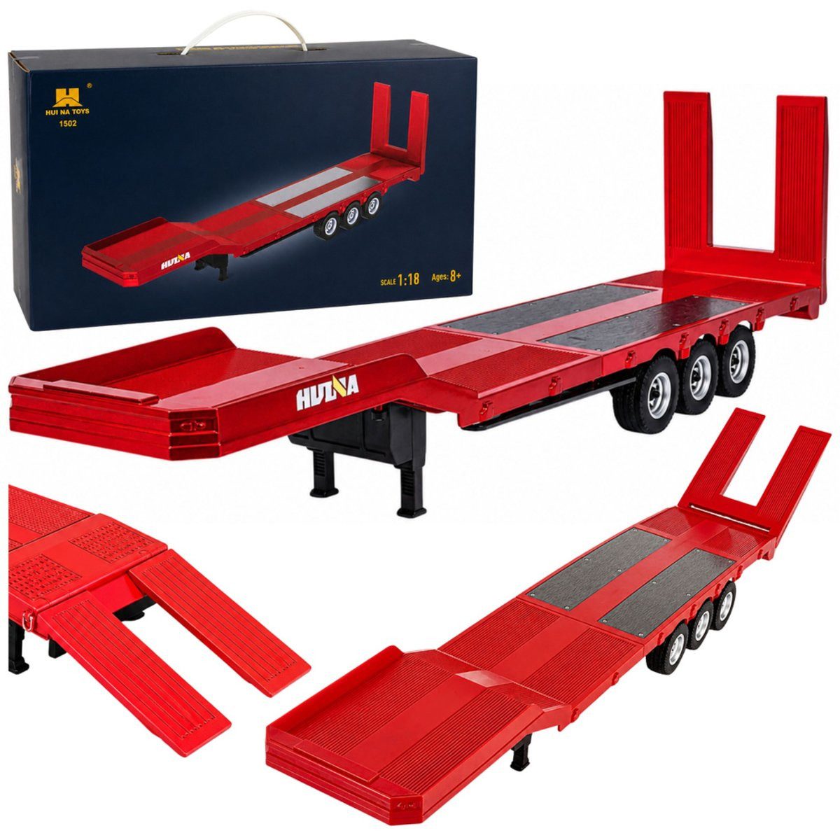 Wisam Spielzeug-Auto Tieflader für Scania 770S Huina Rot 1:18