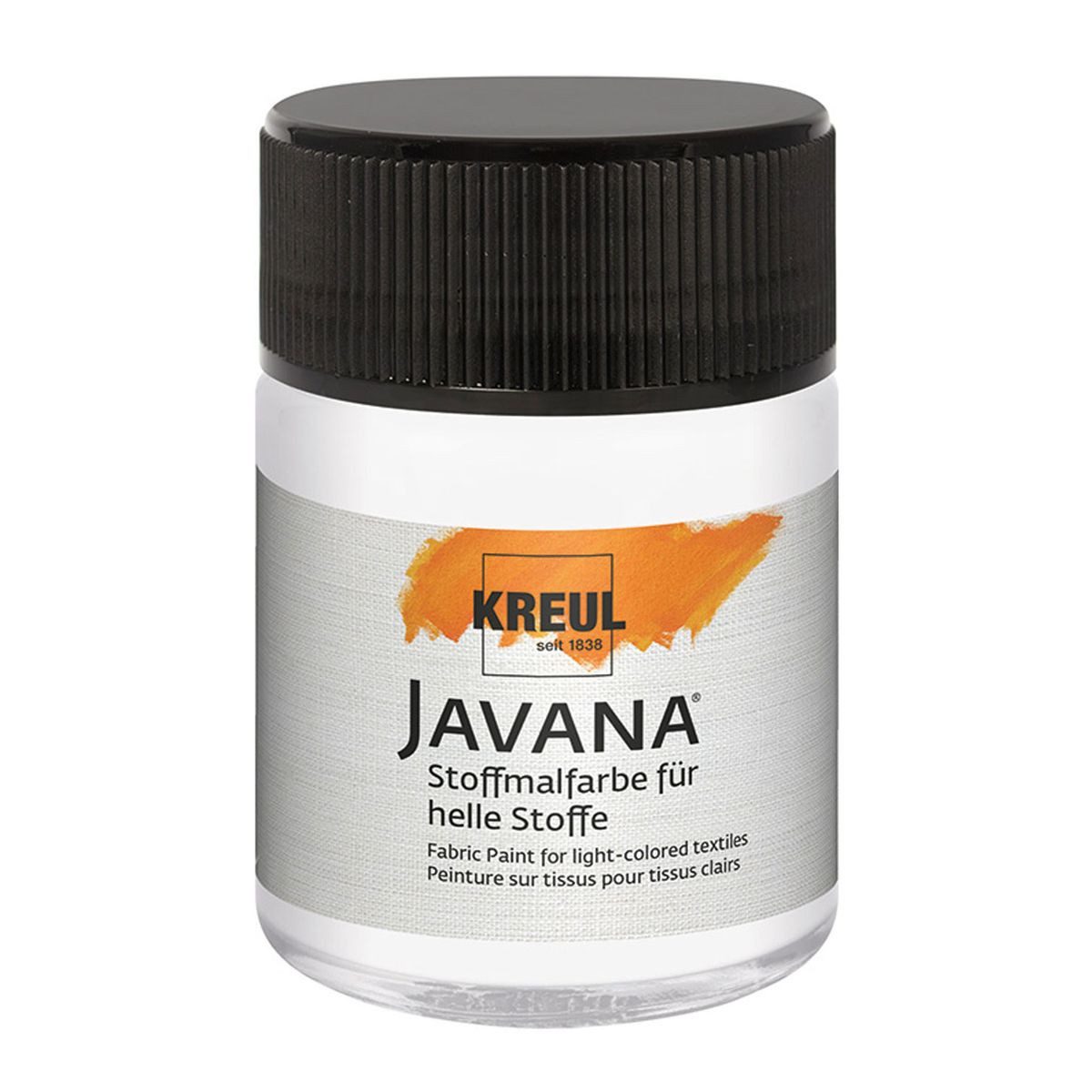C. KREUL Stoffmalfarbe KREUL Stoffmalfarbe JAVANA weiß 50ml Glas