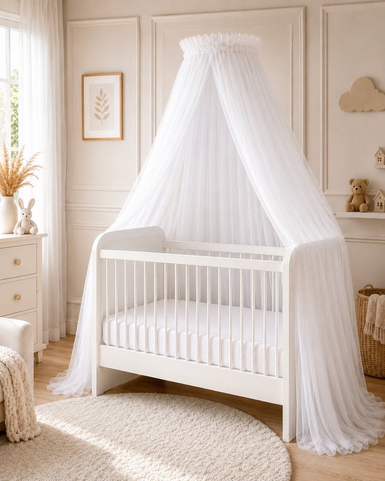 Baby Fancyroom Betthimmel Betthimmel aus 12 Meter Tüll aus 1. Klasse für Kinderbett Gitterbett, Himmel für Babybett Kinderbett