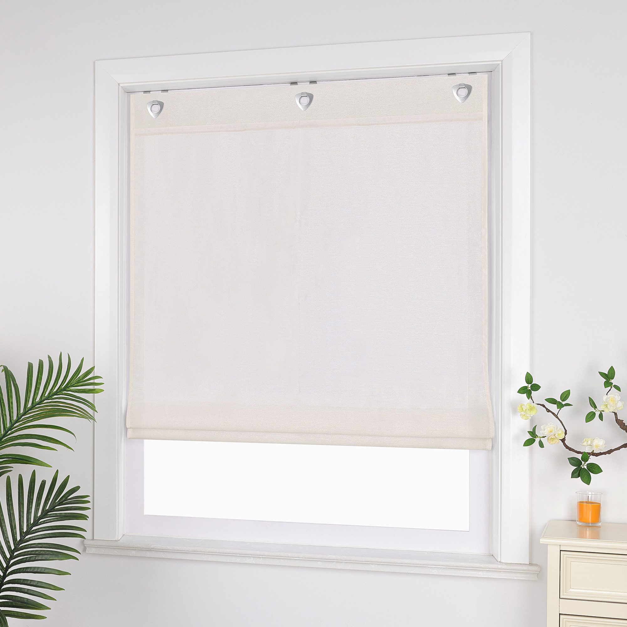 Joyswahl Raffrollo, mit Hakenaufhängung, Uni Strukturiertes Gewebe Gardinen günstig online kaufen