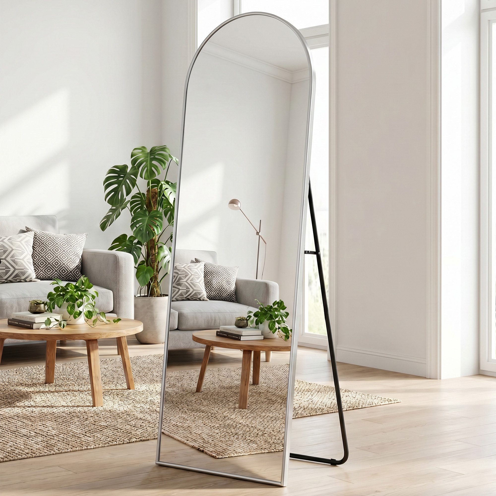 OTTO home Spiegel Standspiegel Addrik, wahlweise in 2 Größen 150x40cm oder 180x60cm (als Wandspiegel und Standspiegel einsetzbar, Rahmen aus Metall), Ganzkörperspiegel mit Sicherheitsglas, in verschiedenen Farben