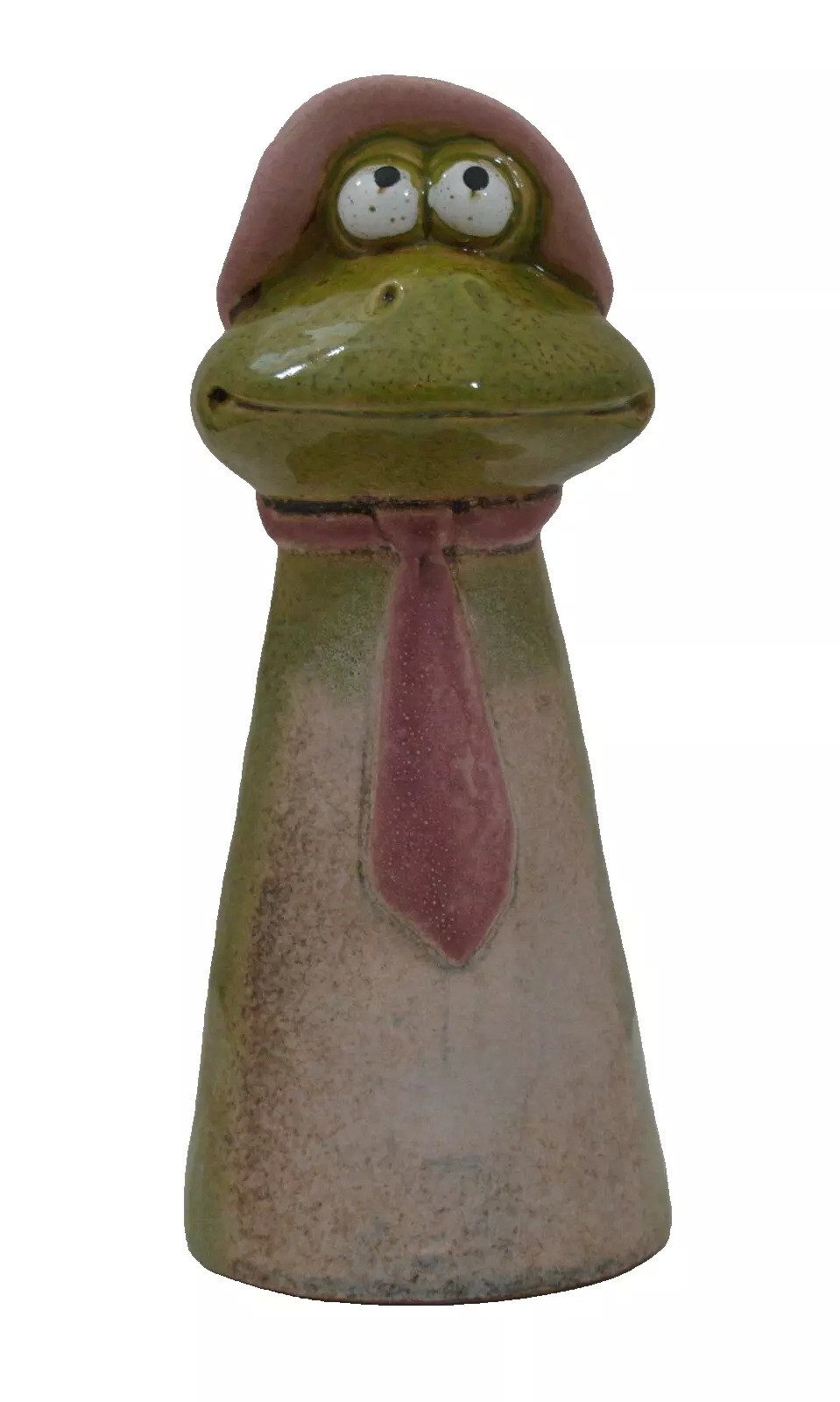 Tierfigur Gartenstecker Frosch Keramik Zaunhocker Deko Teich Skulptur Figur Mann