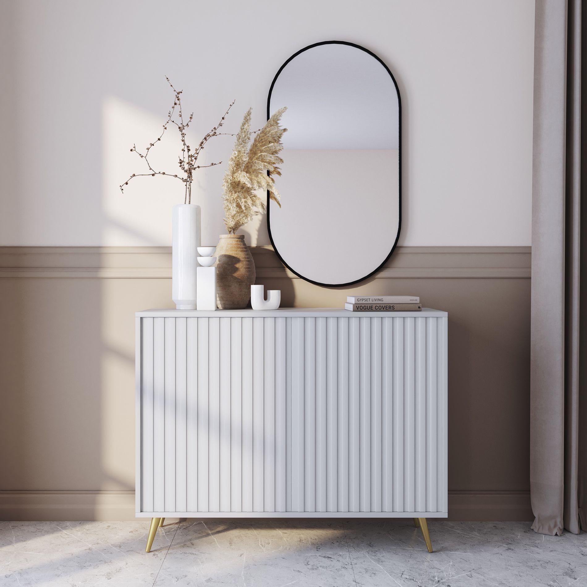 Selsey Sideboard BELLO, 2-türig mit Lamellenfronten günstig online kaufen