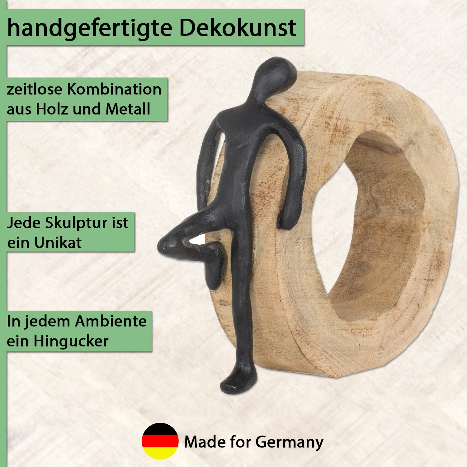 Moritz Skulptur Auszeit, Holz, Tischdeko, Fensterdeko, Wanddeko, Holzdeko, Weihnachtsdeko