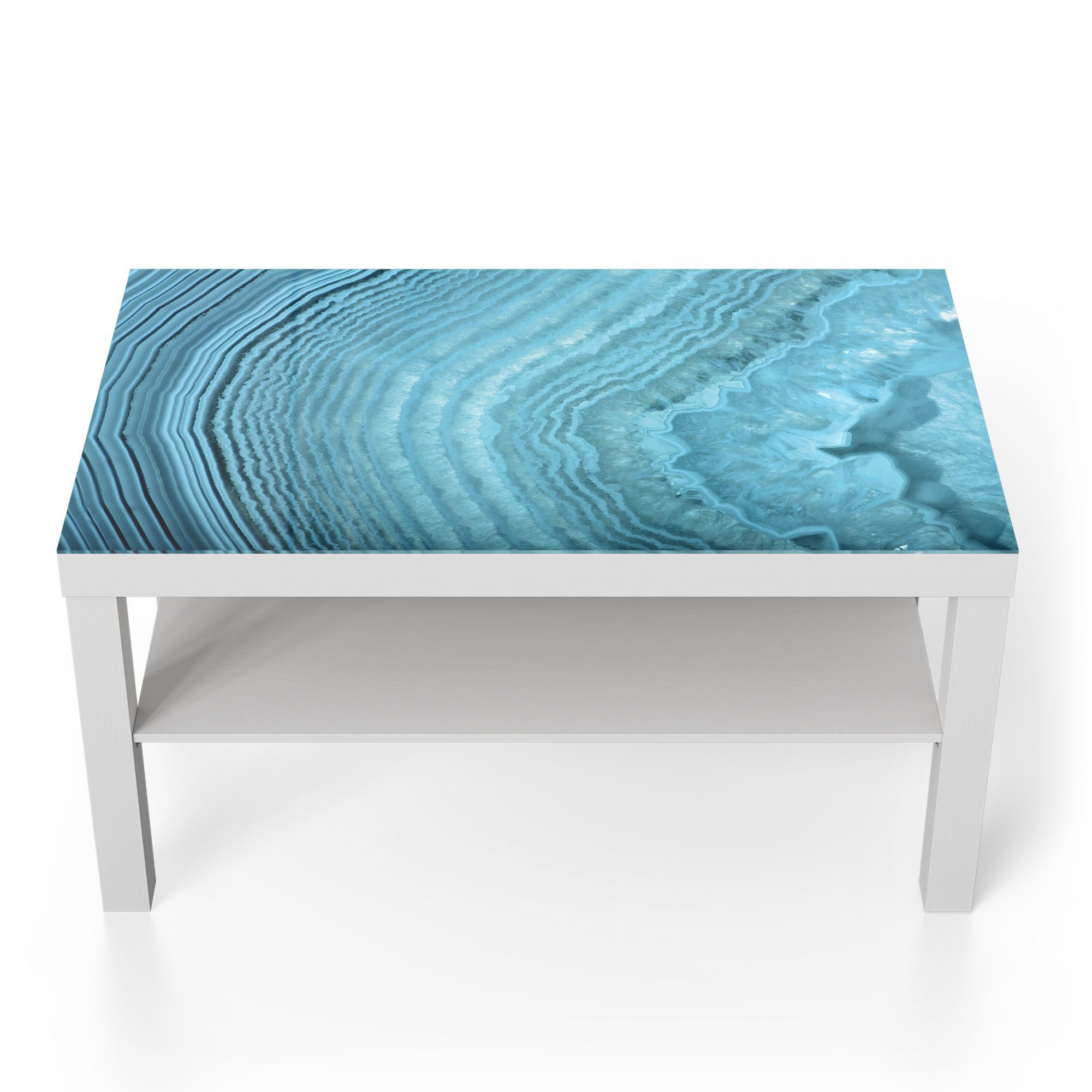 DEQORI Couchtisch 'Achatstein Maserung', Glas Beistelltisch Glastisch modern