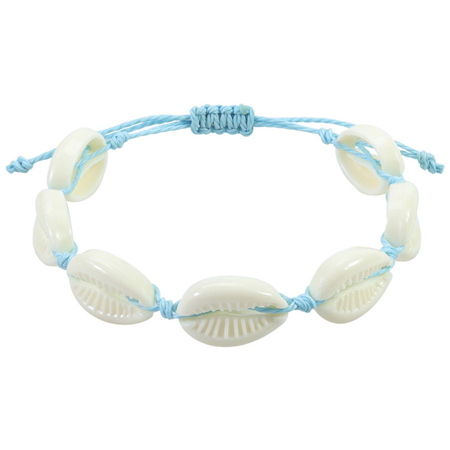 Armband Acrylblau Fußkettchen Muschel-Halsketten Verstellbar MAGICSHE handgefertigt