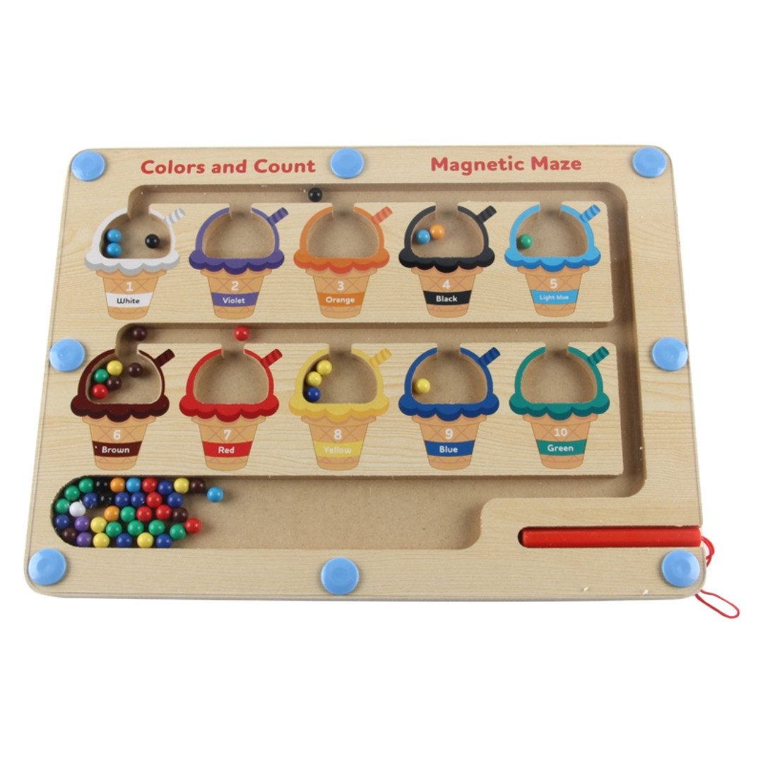 White Fox Studio Puzzle Magnetisches Montessori Labyrinth – Motorik Holzspi günstig online kaufen