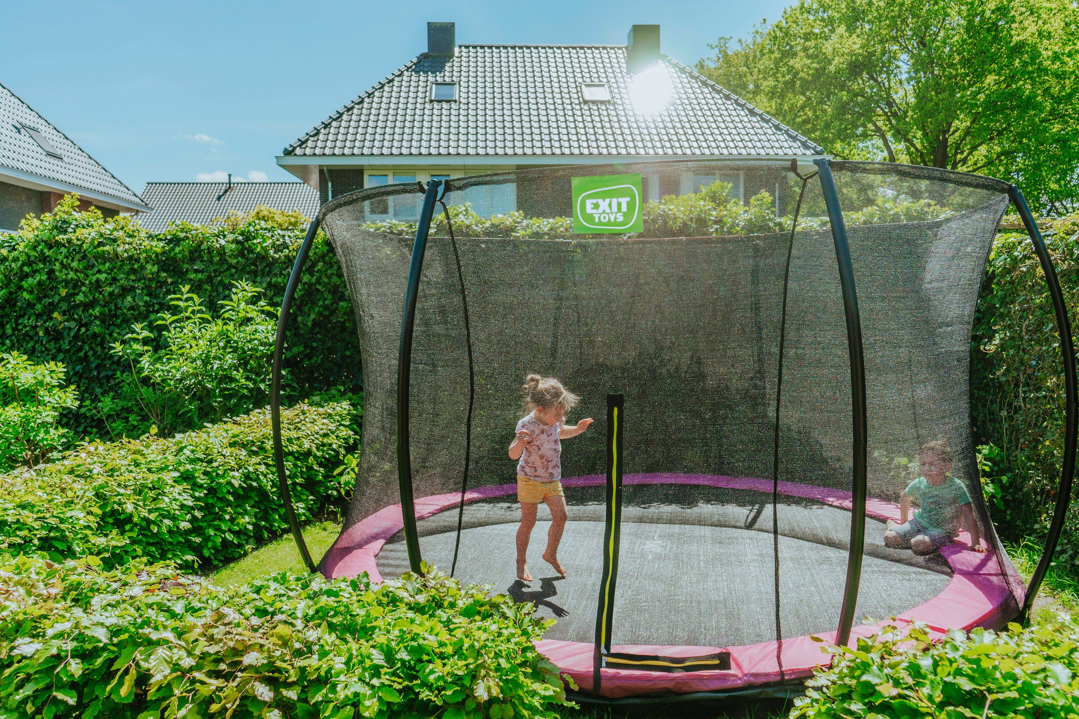 EXIT Bodentrampolin Silhouette Ground, Ø 366 cm, mit Sicherheitsnetz