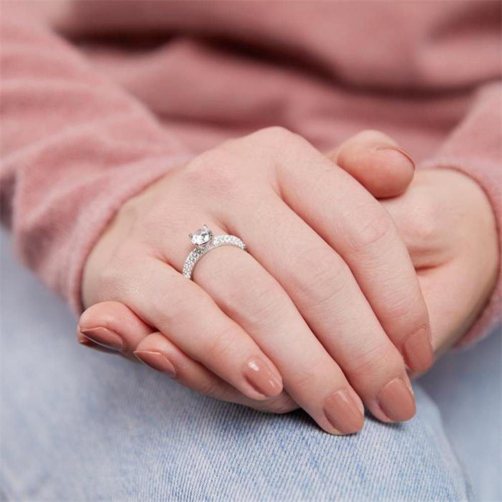JEWLIX Verlobungsring Silber mit Zirkonia Hauptstein und Solitär Pavé Desig günstig online kaufen