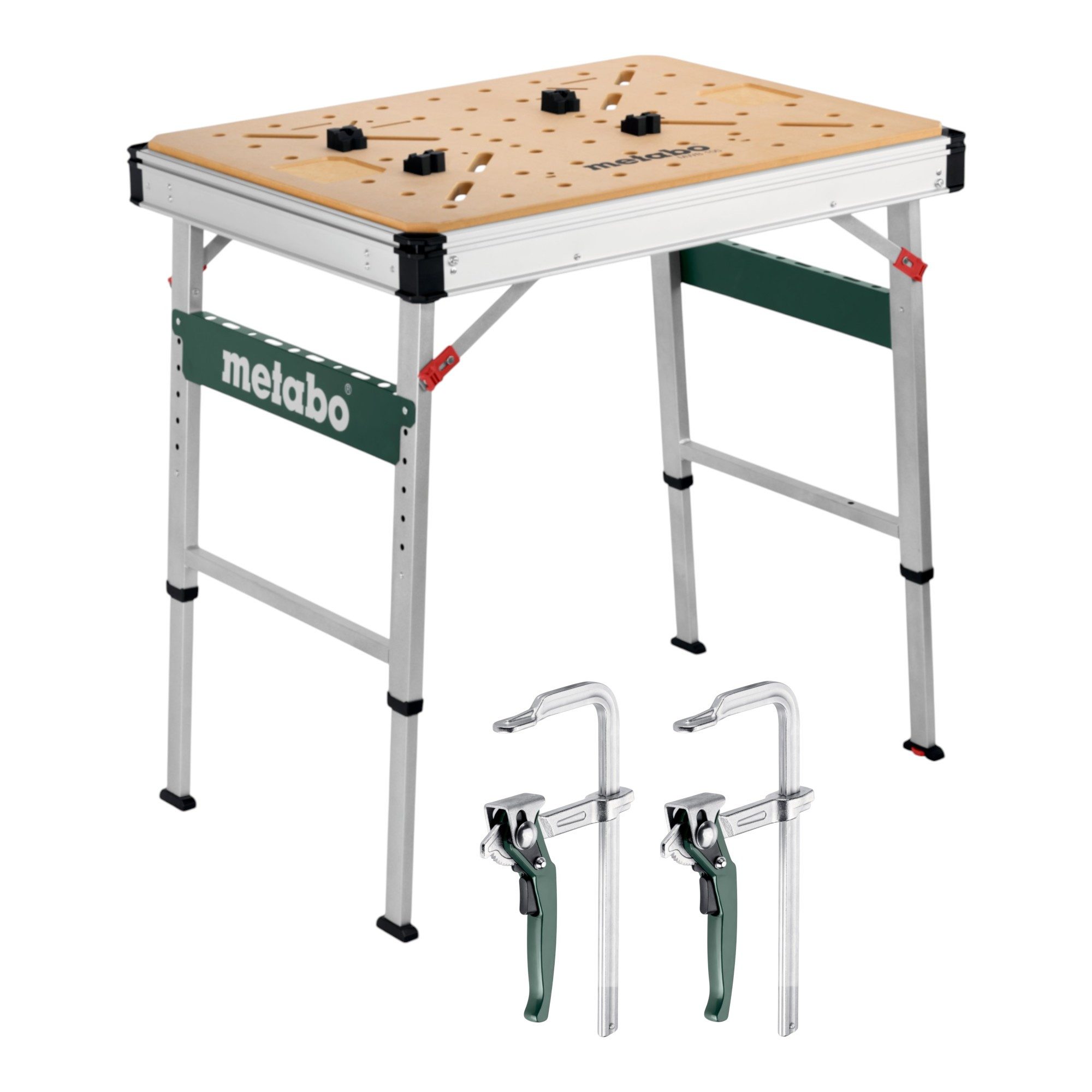 metabo Arbeitstisch MWB 100 Multifunktionstisch mobile Werkbank + 2x Schnellspannzwinge