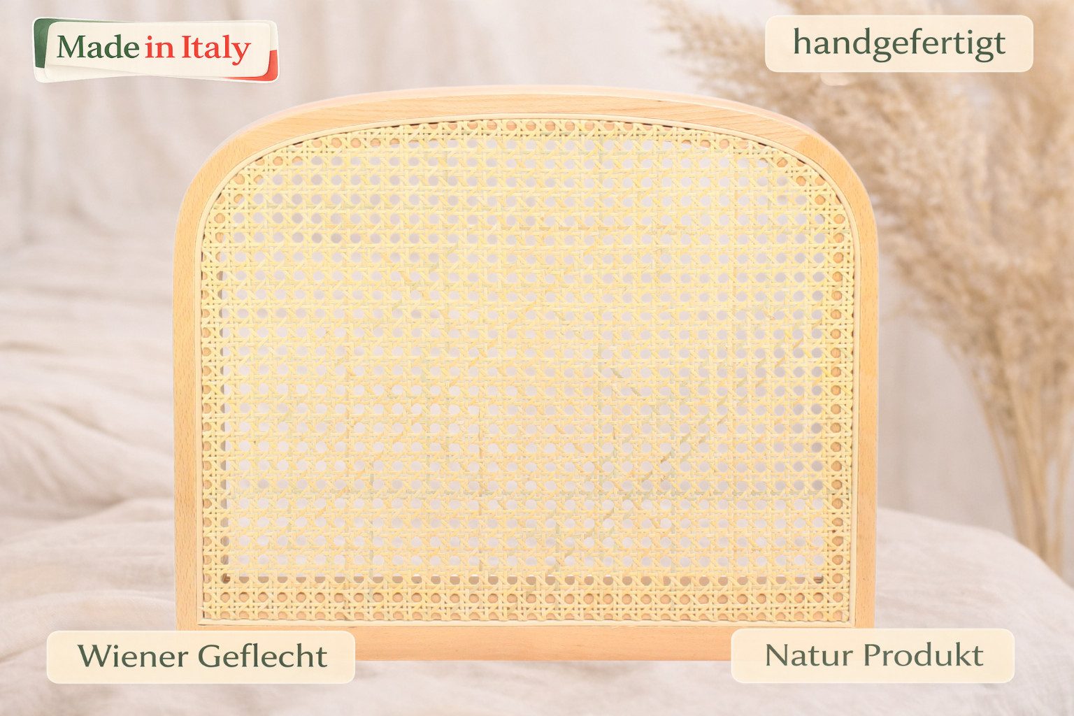 pemora Freischwinger Schwingstuhl Sitzfläche mit Wiener Geflecht