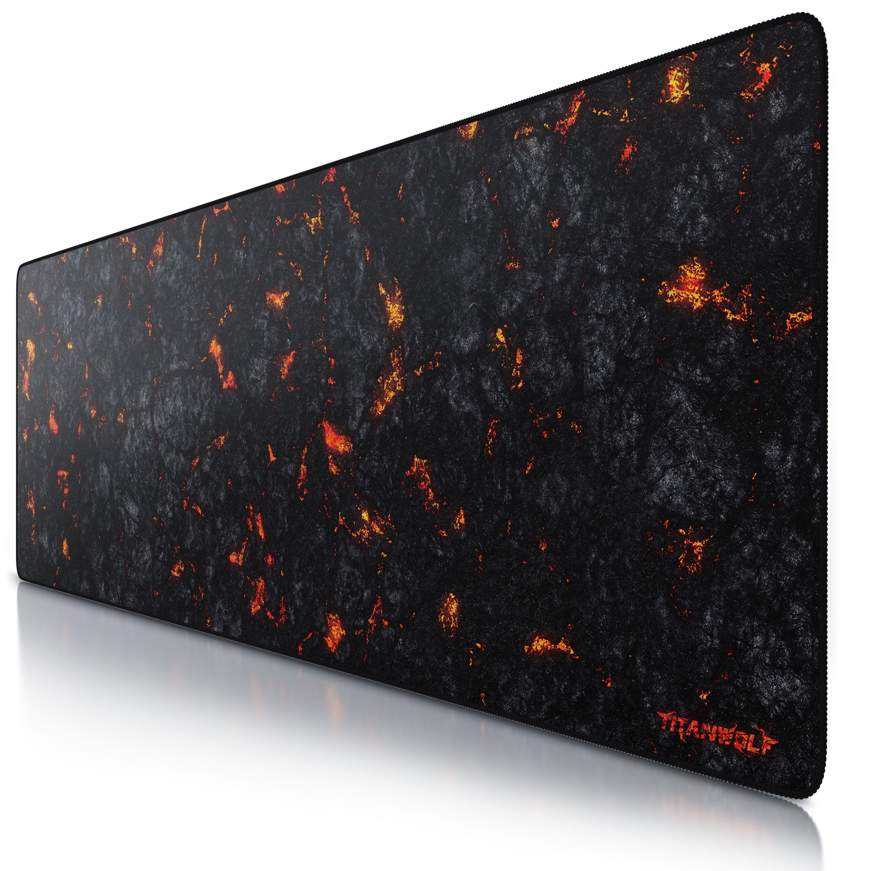 Titanwolf Gaming Mauspad XXXL Speed Mousepad 1200 x 400 x 3 mm, große Schreibtischauflage, abwaschbar, rutschfeste Rückseite, Geschwindigkeit & Präzision, Lava