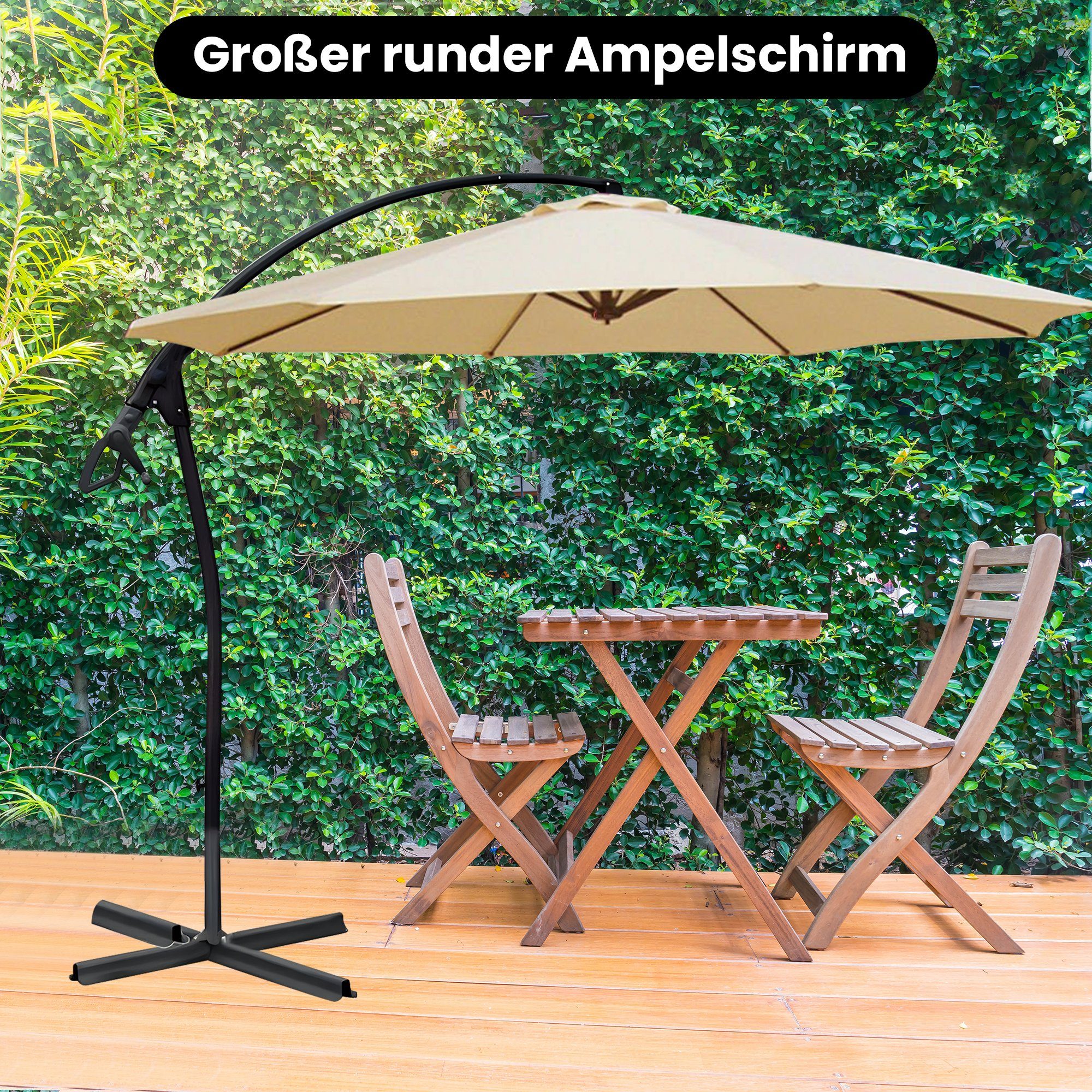 habeig Ampelschirm WASSERDICHT Ampelschirm 3m Marktschirm günstig online kaufen