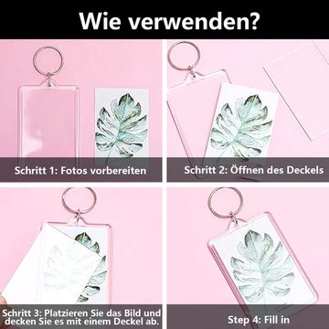 GelldG Bilderrahmen 24 Stück Acryl Schlüsselanhänger Bilderrahmen, Schlüsselanhänger